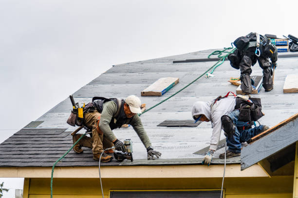 Professional Gutter Installation technician working in Durham, ME